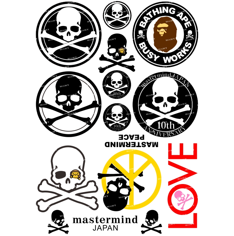 MMJ骷髅潮牌个性电脑电动车贴纸