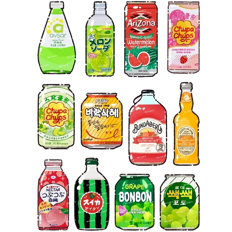 怀旧复古汽水饮料气泡水瓶子笔记本电脑手机吉他旅行拉杆箱贴纸