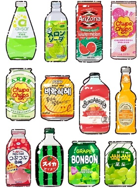 中号F0046-18怀旧复古汽水瓶子笔记本电脑手机吉他旅行拉杆箱贴纸