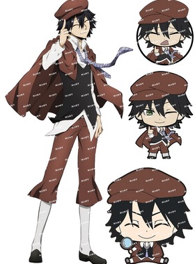 中号F0337-11文豪野犬江户川乱步动漫笔记本电脑旅行拉杆箱贴纸