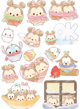 中号F0271-10tsum tsum萌迪士尼卡通电脑吉他手机旅行拉杆箱贴纸