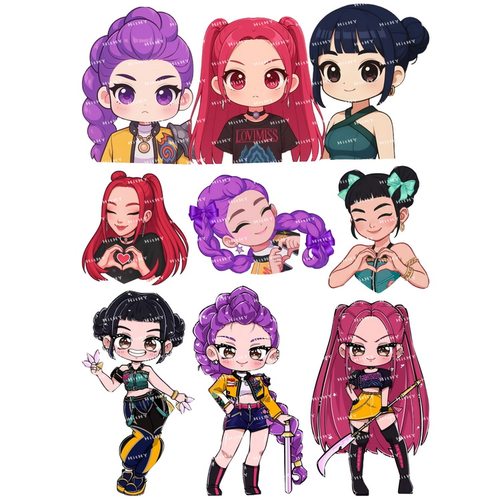 kpop猎魔女团行李箱贴纸滑板电脑