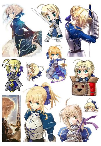 小号亚瑟王动漫手机旅行箱贴纸