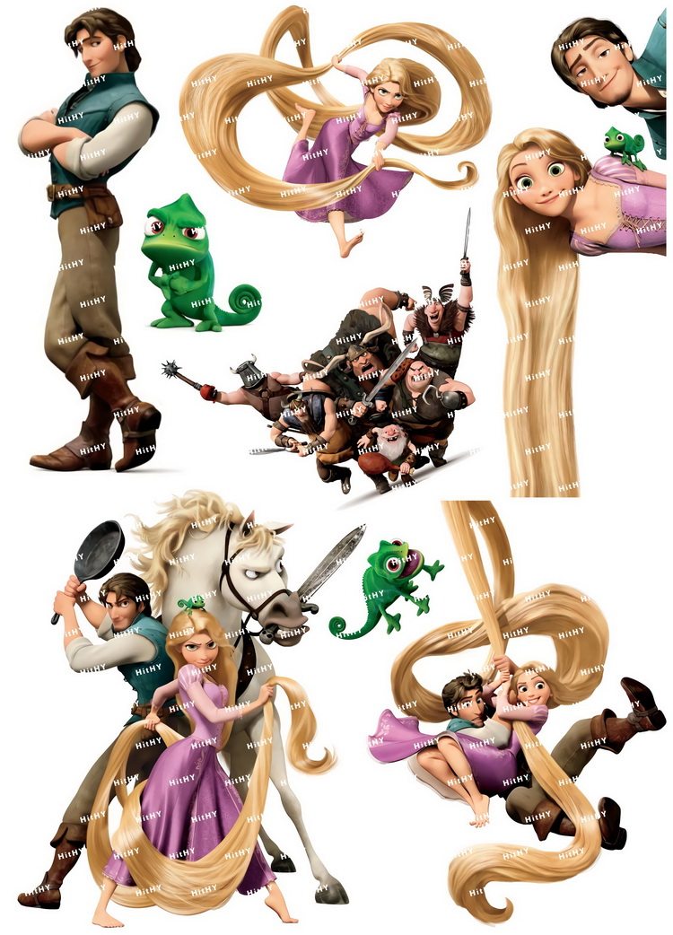 中号f0301-01魔发奇缘长发公主卡通动漫笔记本电脑汽车旅行箱贴纸