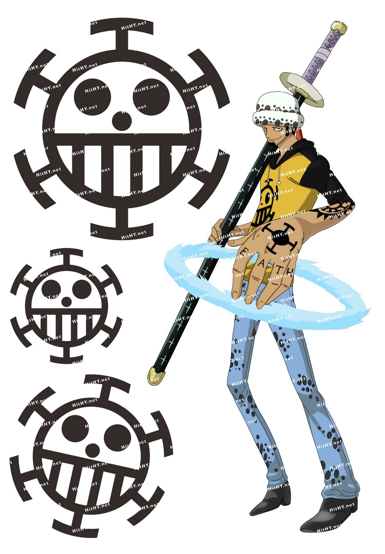 小号F0019-07海贼王卡通动漫笔记本旅行拉杆箱贴纸防水