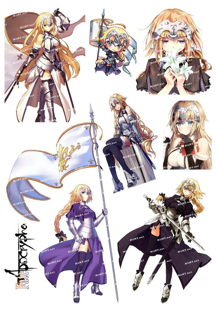 贞德卡通动漫手机旅行拉杆箱贴纸