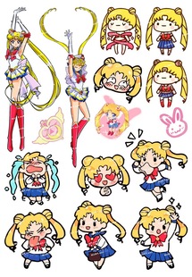 06美少女战士SailorMoon卡通动漫电脑手机旅行箱贴纸 小号F0110
