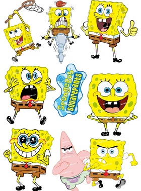 小号F0071-01海绵宝宝SPONGEBOB-卡通可爱萌笔记本电脑旅行箱贴纸