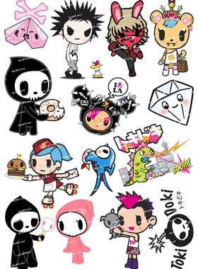 小号F0057-03 tokidoki TKDK潮流服装潮牌笔记本旅行箱贴纸防水