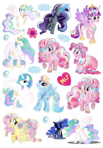 中号小马宝莉卡通电脑旅行箱贴纸