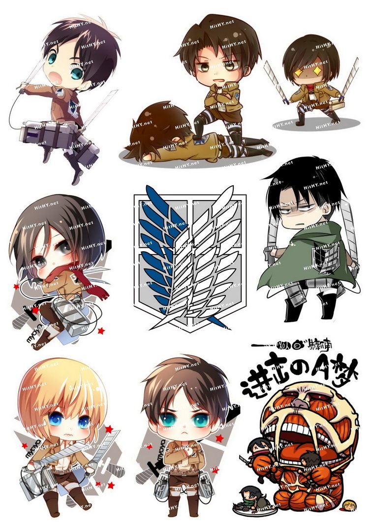 小号f0055-01进击的巨人艾伦三笠利威尔军长-卡通动漫 旅行箱贴纸