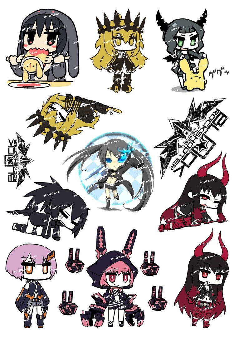 小号f0126-01黑岩射手-卡通动漫 笔记本电脑手机汽车旅行箱贴纸