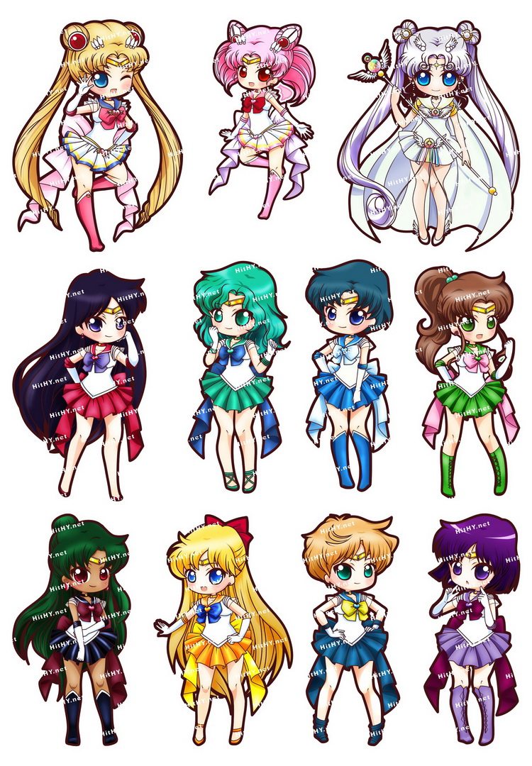 小号f0110-01美少女战士sailormoon卡通动漫可爱萌电脑旅行箱贴纸