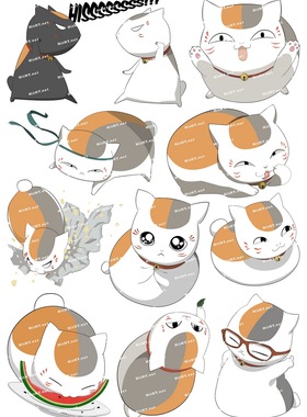 大号F0197-04夏目友人帐猫咪老师卡通动漫死飞旅行拉杆箱贴纸防水