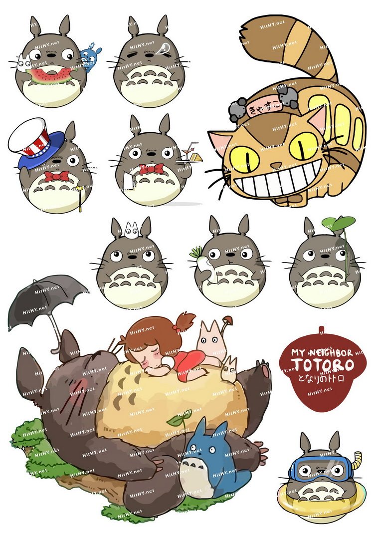 大号f0007-08龙猫totoro卡通动漫笔记本电脑手机旅行拉杆箱贴纸