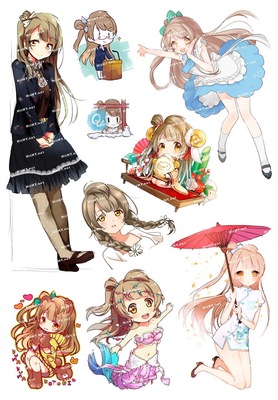 中号F0255-02Lovelive卡通动漫笔记本电脑手机旅行拉杆箱贴纸防水