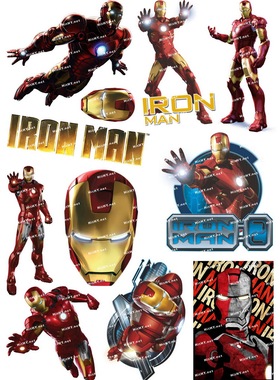 中号F0041-02漫威钢铁侠Iron Man -卡通动漫电影笔记本旅行箱贴纸
