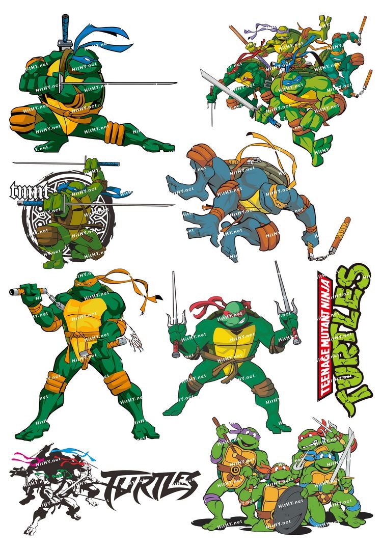 大号f0199-02忍者神龟卡通动漫电脑笔记本死飞旅行拉杆箱贴纸防水