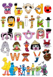 早教英文字母笔记本旅行箱贴纸 Street 中号F0005 03芝麻街Sesame