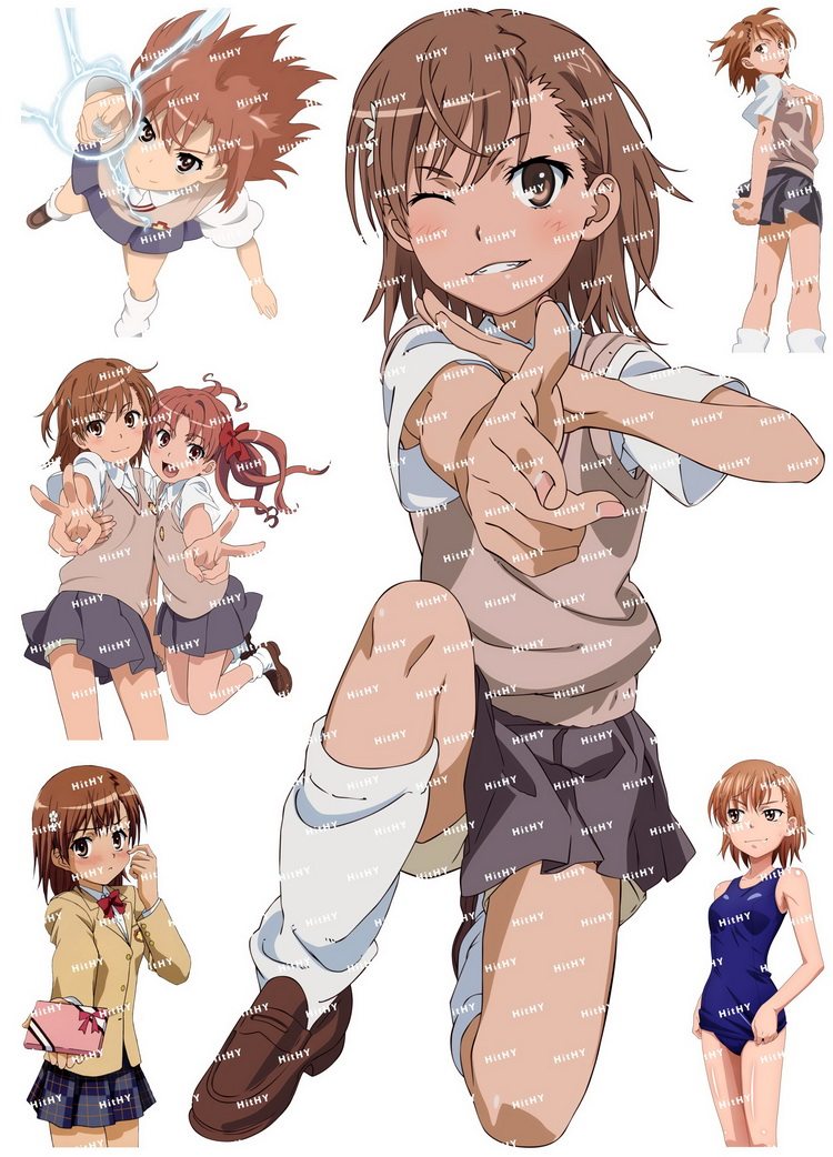 大号f0297-05科学超电磁炮动漫笔记本电脑手机结它旅行拉杆箱贴纸