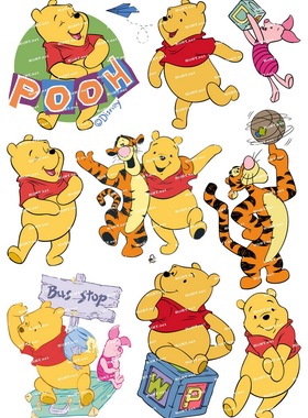 小号F0045-01小熊维尼迪士尼卡通可爱萌笔记本电脑汽车旅行箱贴纸