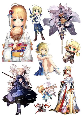 大号亚瑟王动漫手机旅行箱贴纸