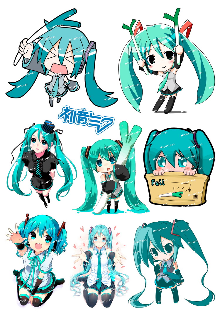 小号f0119-05卡通二次元动漫笔记本电脑吉他旅行拉杆箱贴纸防水