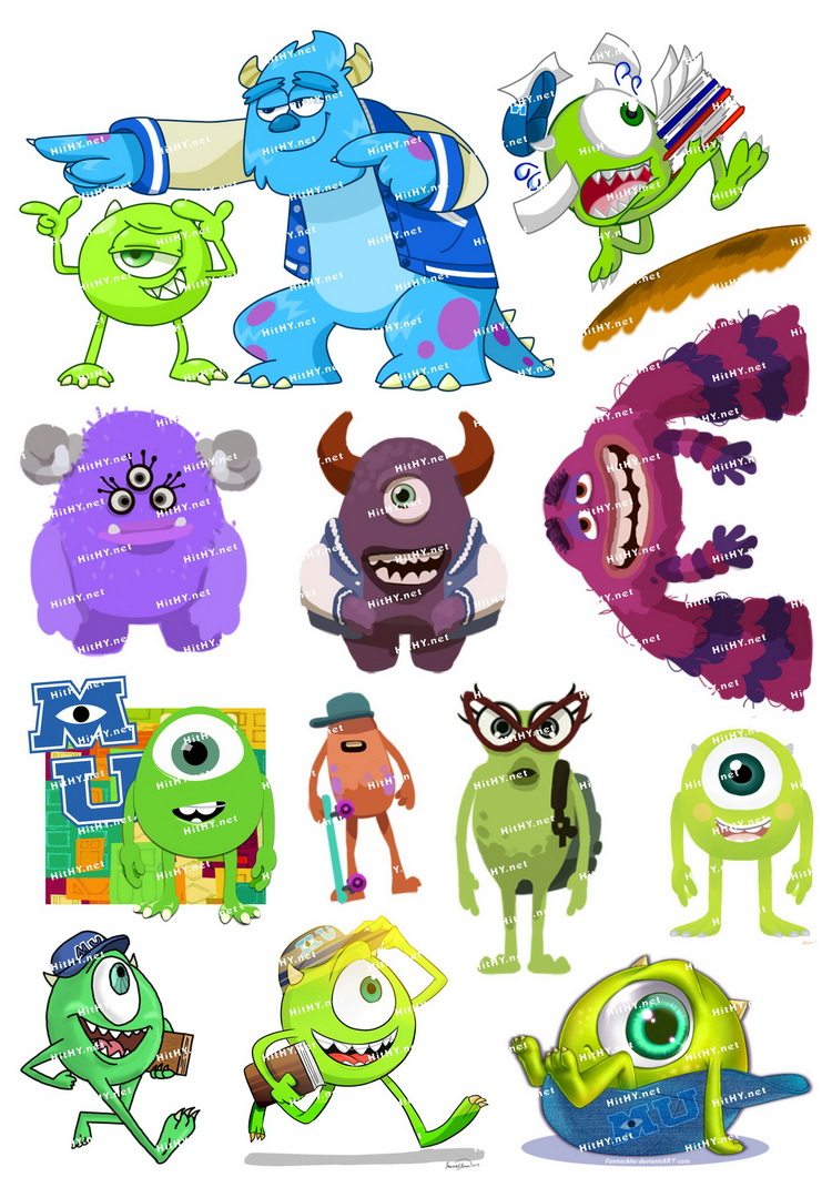 小号f0064-05怪兽大学 公司 monsters卡通电影记本电脑旅行箱贴纸