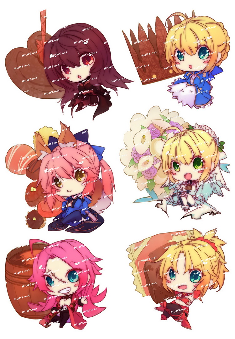 中号F0278-18Fate stay night萌Q版动漫电脑手机旅行拉杆箱贴纸