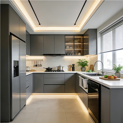 铝合金厨房橱柜定制蜂窝铝不锈钢