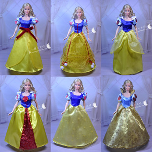 芭芘娃娃衣迪士尼宫廷白雪公主礼服童话礼服多款 正版 女孩生日礼物