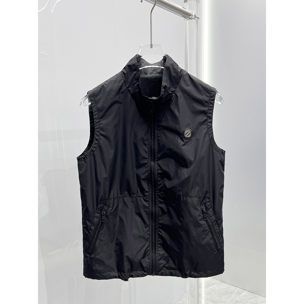 欧洲站高端潮牌欧货2025春秋款休闲商务立领修身男士薄款马甲外套