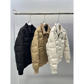 欧洲站高端潮牌欧货2025冬季 羽绒服外套男 针织领翻领修身 厚款 时尚