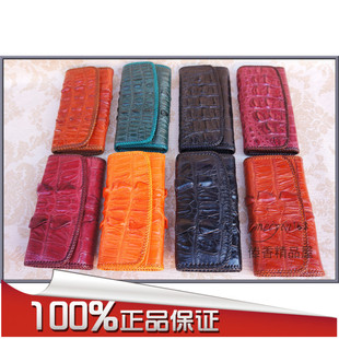 三折長(zhǎng)款 正品 手工編織老鱷魚(yú)皮皮夾 男女通用錢(qián)包錢(qián)夾 多功能票夾