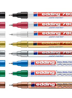 艾迪edding780/751/750防水耐高温工业彩色油漆笔轮胎10支0.8-2mm