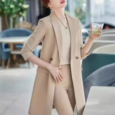 Small suit jacket, women's coat, medium to long casual suit