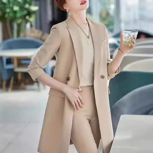 Small suit jacket, women's coat, medium to long casual suit