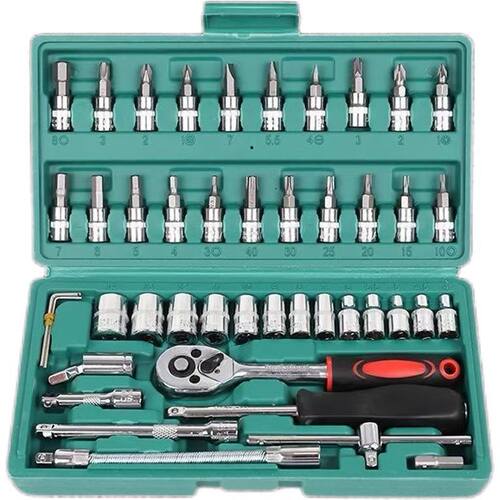 46 piece socket wrench tool auto repair ratchet wrench set