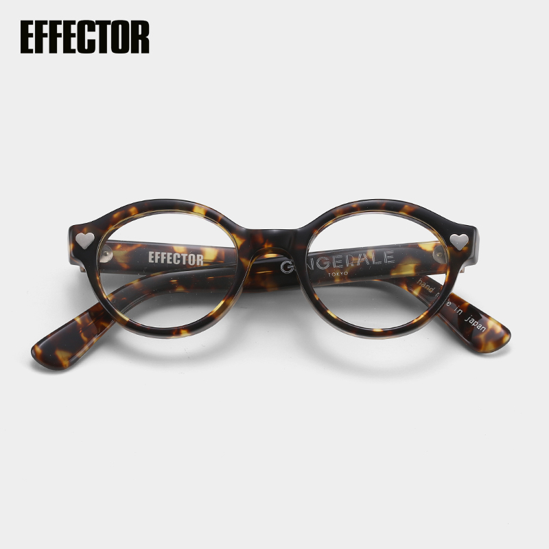 EFFECTOR GINGERALE日本新款纯手工造爱心铆钉厚板材框近视眼镜架