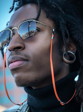 日本原装DIFFUSER手工意大利进口真牛皮太阳镜防掉链近视眼镜挂绳