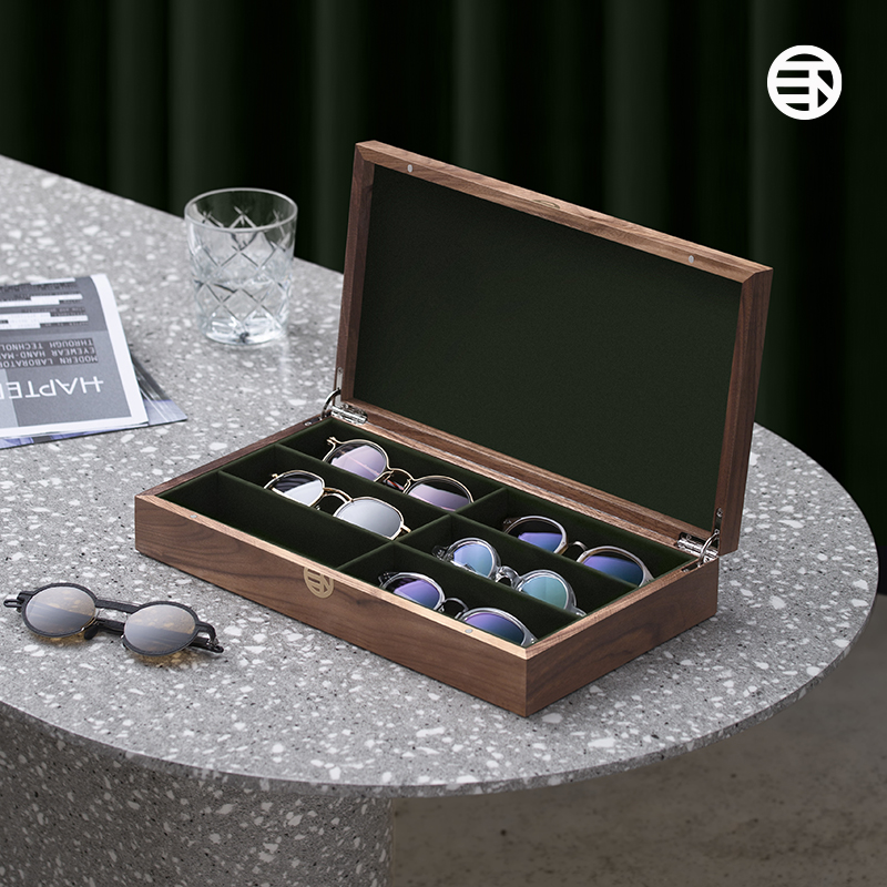 目下黑胡桃木眼镜收纳盒