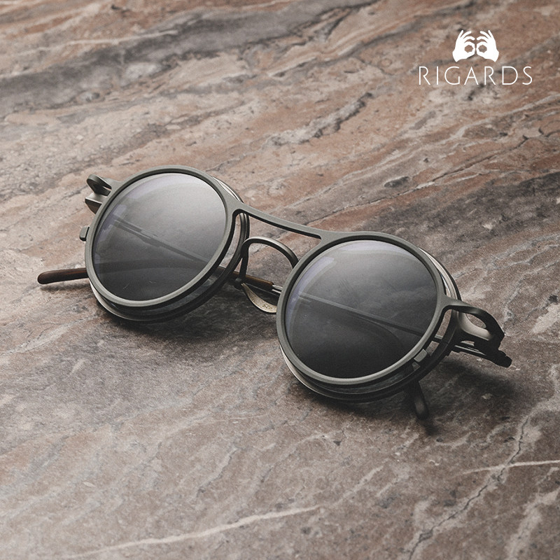 RIGARDS 法国设计师品牌 RG2001TVA 磁吸夹片圆框墨镜近视眼镜框