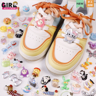 饰diy卡通配件鞋 新款 子装 带扣空军一号鞋 花无需胶粘配饰 自选鞋