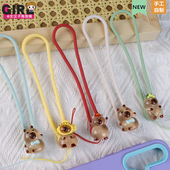 新款 卡皮巴拉手机挂绳防丢绳硅胶手机链u盘挂件钥匙扣短手绳 ins