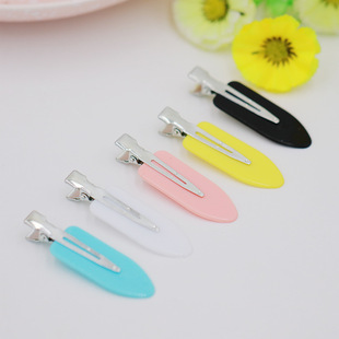 满10元 彩色无痕发夹女侧边头发夹子网红边夹鸭嘴刘海发卡子 包邮