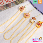 新款 卡皮巴拉黄色手机挂绳防丢绳硅胶手机链挂件钥匙扣短手绳 ins