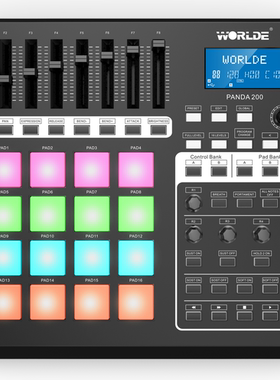 Worlde PANDA200专业midi控制器 DJ打击垫 电音编曲键盘 鼓点节奏
