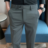 春夏冰感高弹修身9分西裤青年九分裤男中灰K510-P65（108），男装西裤，电商A159