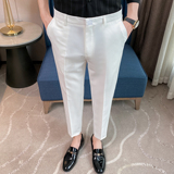 春夏韩版修身西裤9分裤男休闲裤青年潮黑色K769-P50（88），男装西裤，电商A159