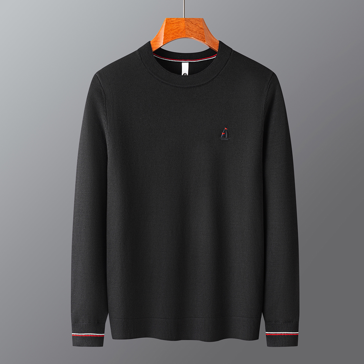 2025秋冬圆领套头毛衣保暖黑色Y266-P62一口价（118），男装针织衫/毛衣，电商A159